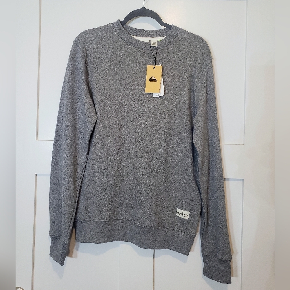 Quiksilver Pullover Crewneck Sweatshirt Gray New With Tags Size Small